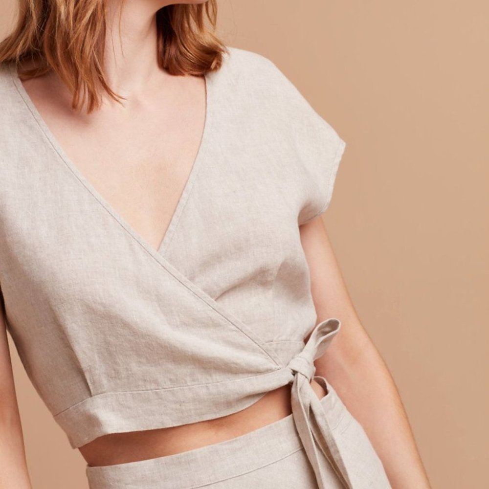 Wilfred Aimee Linen Crop Top